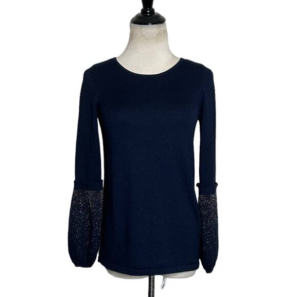 girlfriend collective Sweaters - Kaia Collective navy blue long decorated sleeves sweater size XS